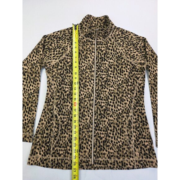 Tommy Bahama Size Medium Women Aruba Lagoon Cheetah Embroidered Neck Logo Jacket - Picture 12 of 13